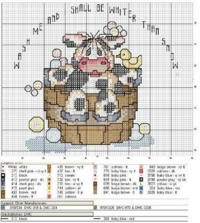 Schema punto croce Mucca tinoza