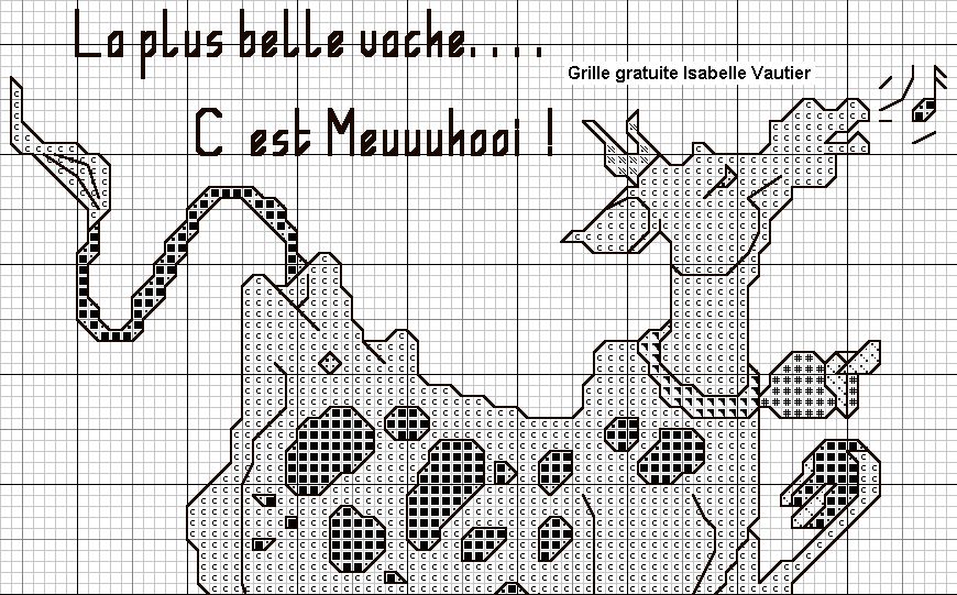 Schema punto croce Mucca vanitosa 1