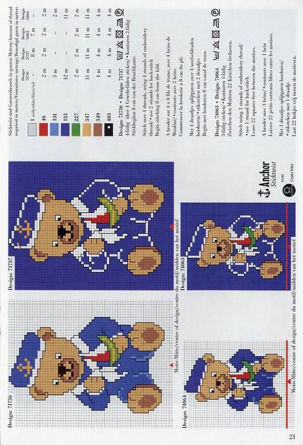Schema punto croce Orsetto blu