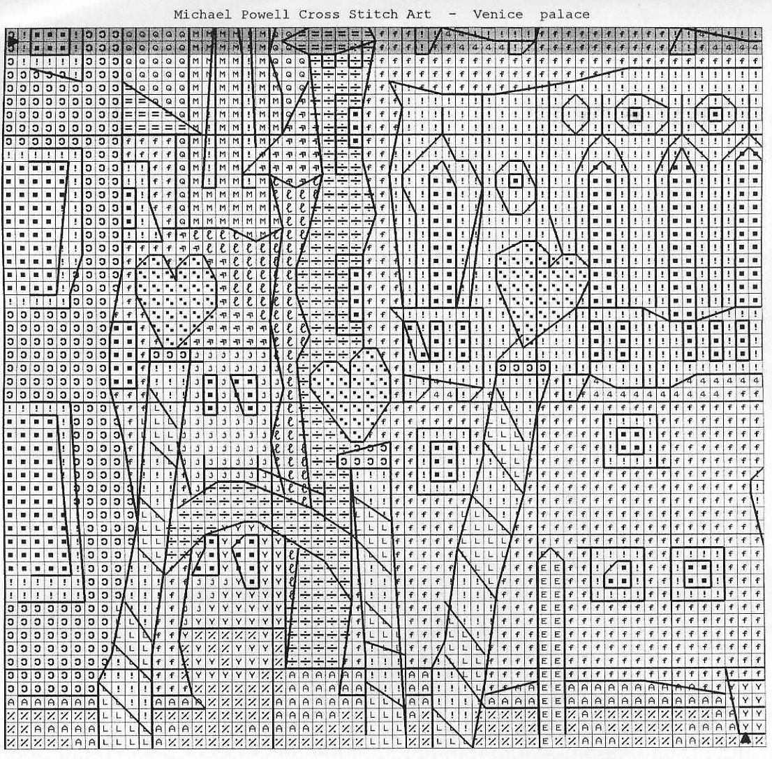 Schema punto croce Palazzo veneziano 3