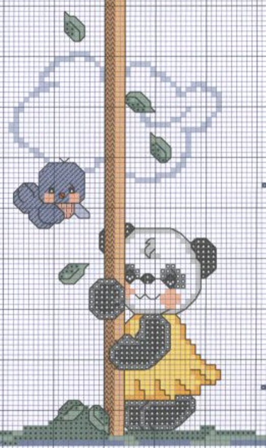 Schema punto croce Panda baby 3