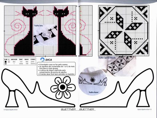 Schema punto croce Scarpe gatti
