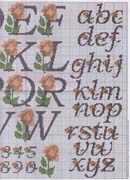 Schema punto croce alfabeto rosa