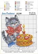 Schema punto croce Auguri Gattino