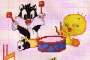 Schema punto croce Baby Looney