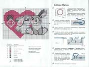 Schema punto croce Conigli Con Cuore