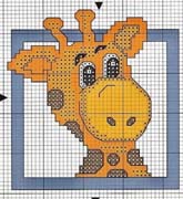 Schema punto croce Giraffa Cornice