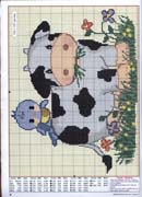 Schema punto croce Mucca Pascola