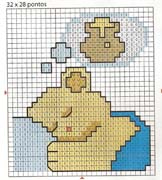 Schema punto croce Orsetto Sogna