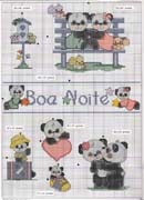 Schema punto croce Panda Buonanotte