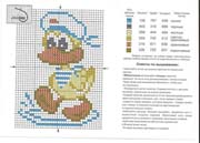 Schema punto croce Paperino Marinaio