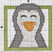 Schema punto croce Pinguino