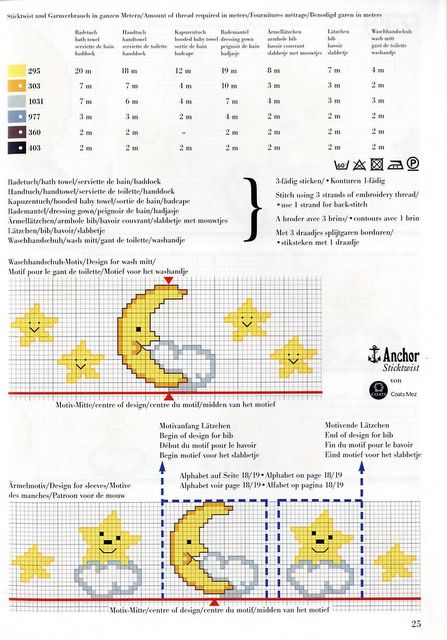 Schema punto croce Stelline luna