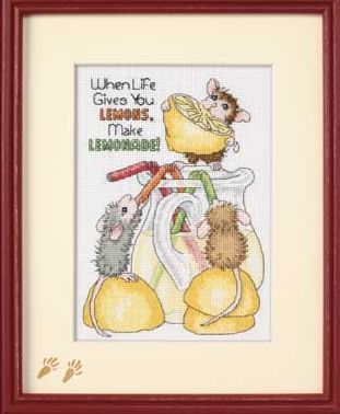 Schema punto croce Topi e limoni