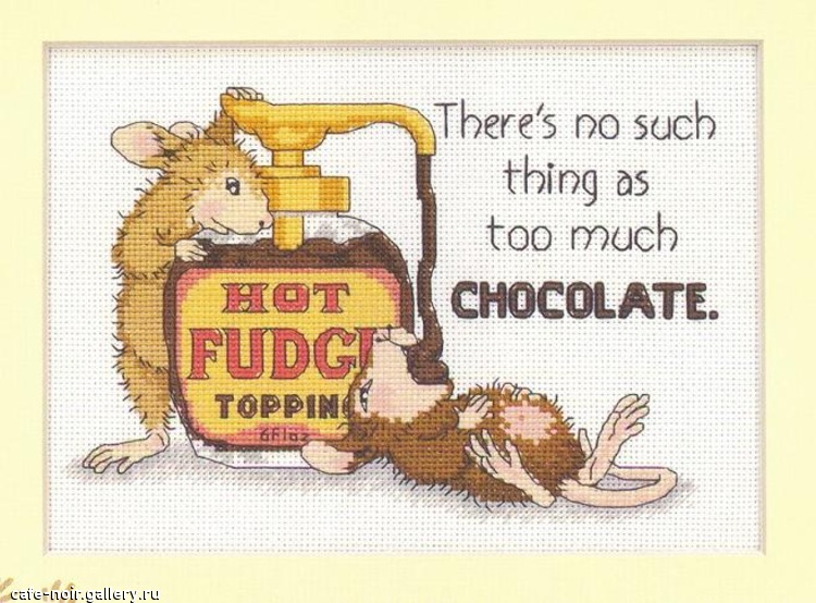 Schema punto croce Topi ingordi cioccolato