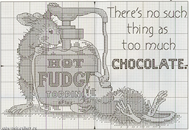 Schema punto croce Topi ingordi cioccolato 2