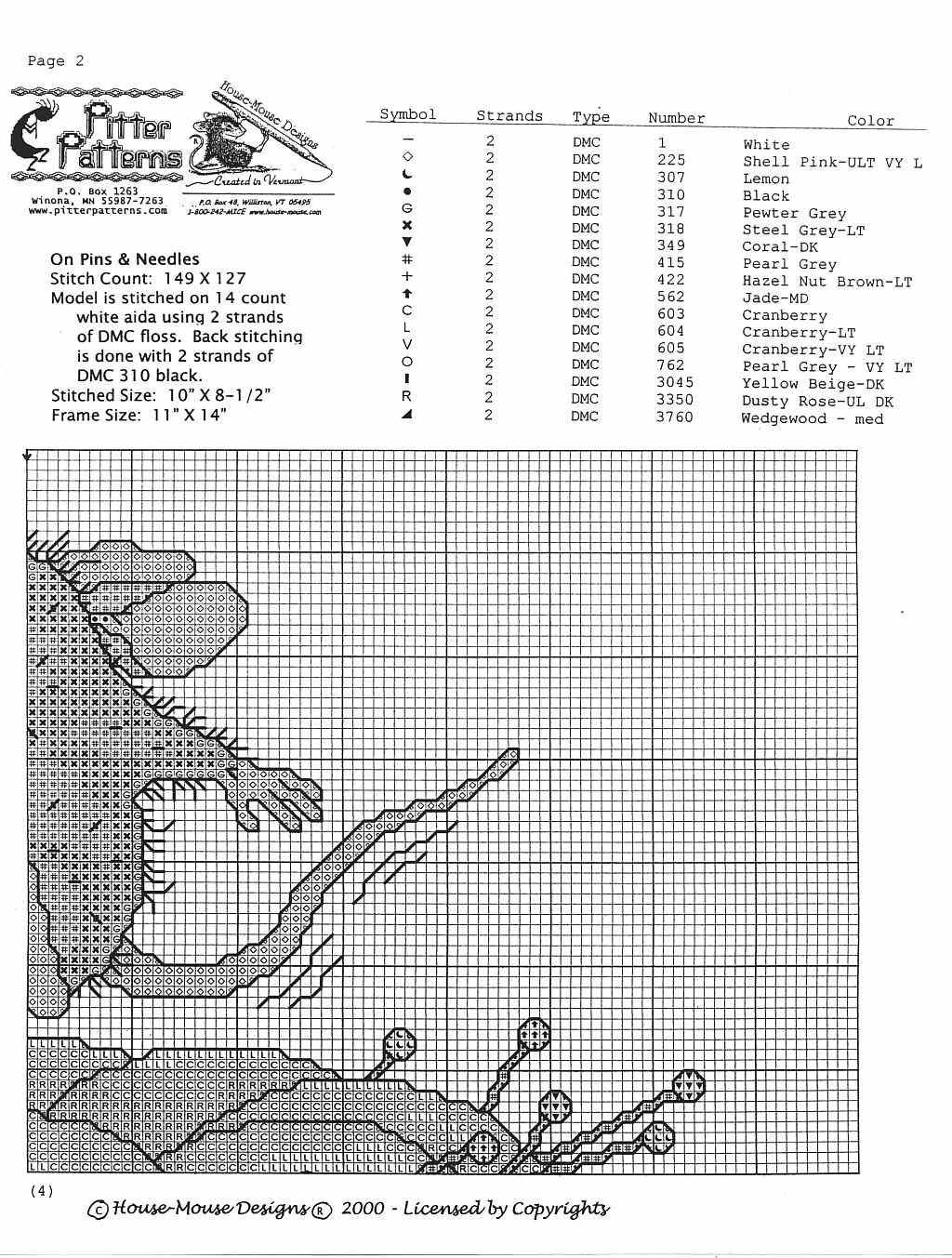 Schema punto croce Topini sartoriali 2