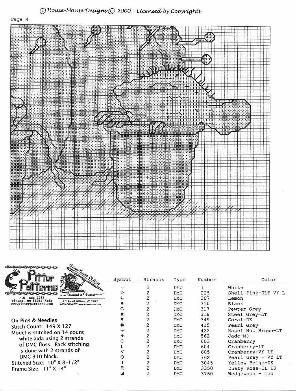 Schema punto croce Topini sartoriali 4