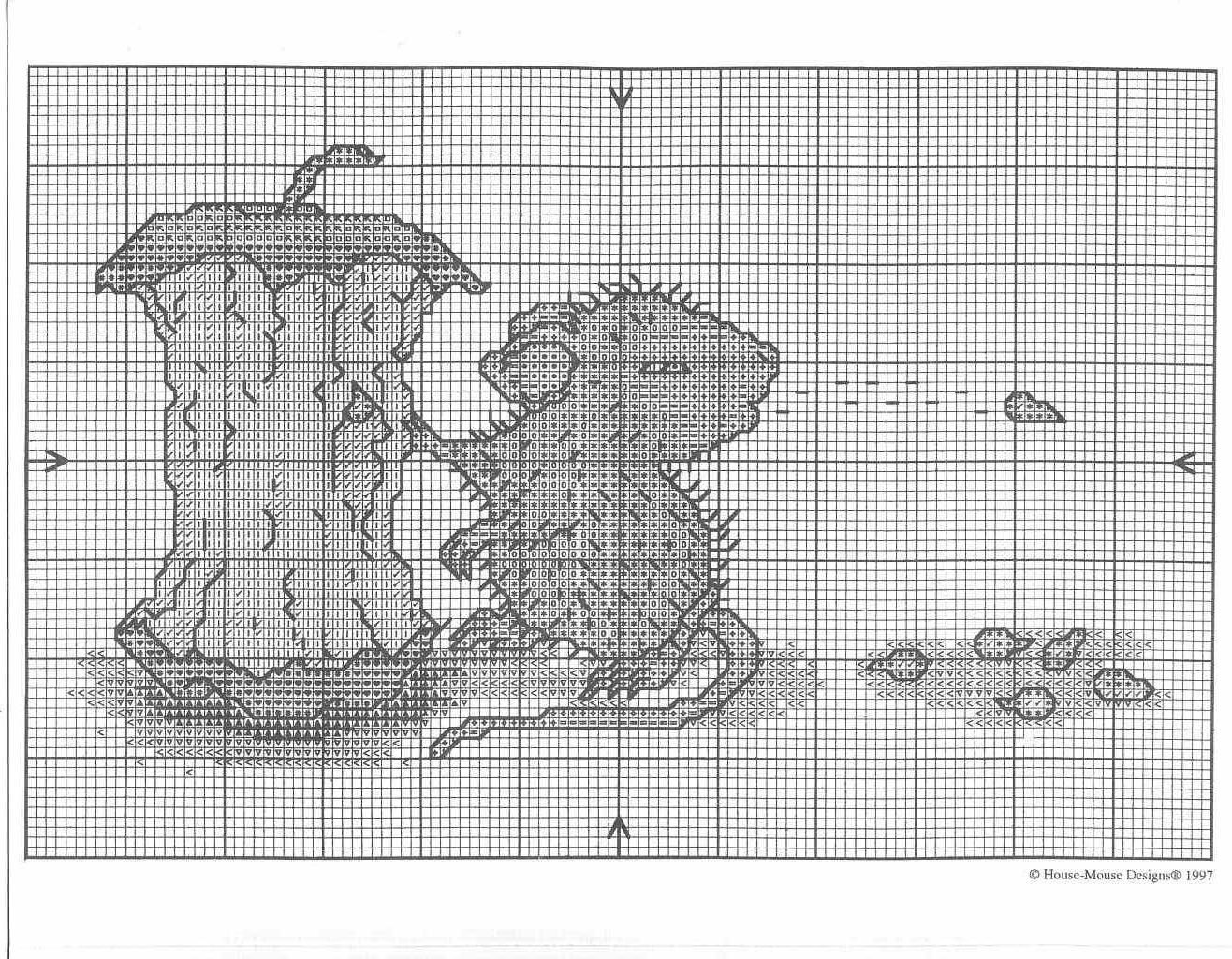 Schema punto croce Topini si nutrono 1