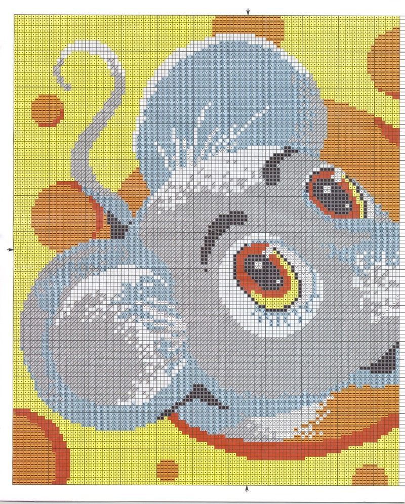 Schema punto croce Topo 1