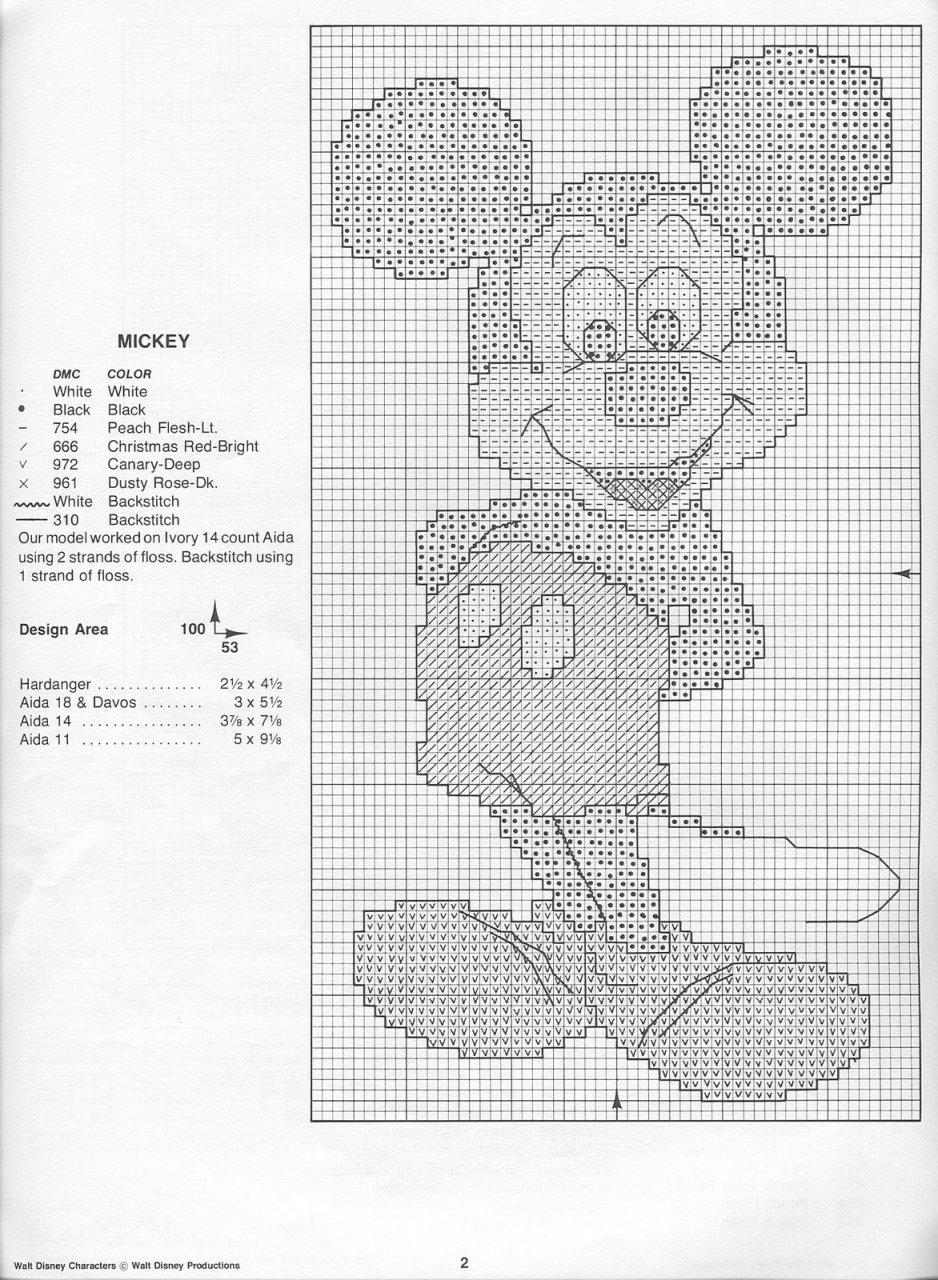 Schema punto croce Topolino 3