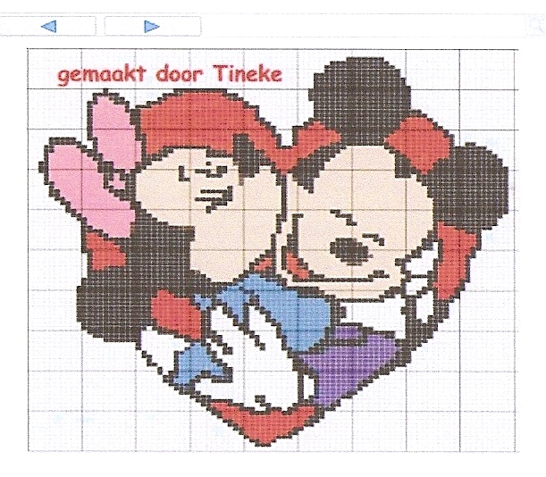 Schema punto croce Topolino e minnie