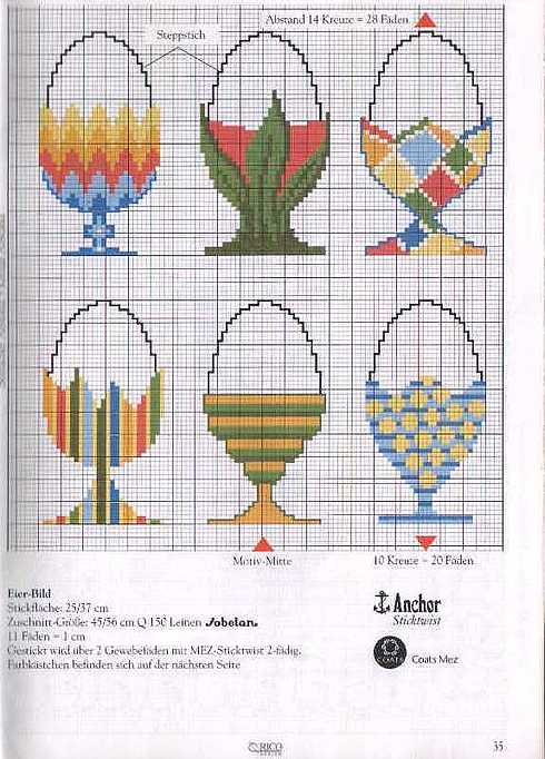 Schema punto croce Uova pasqua