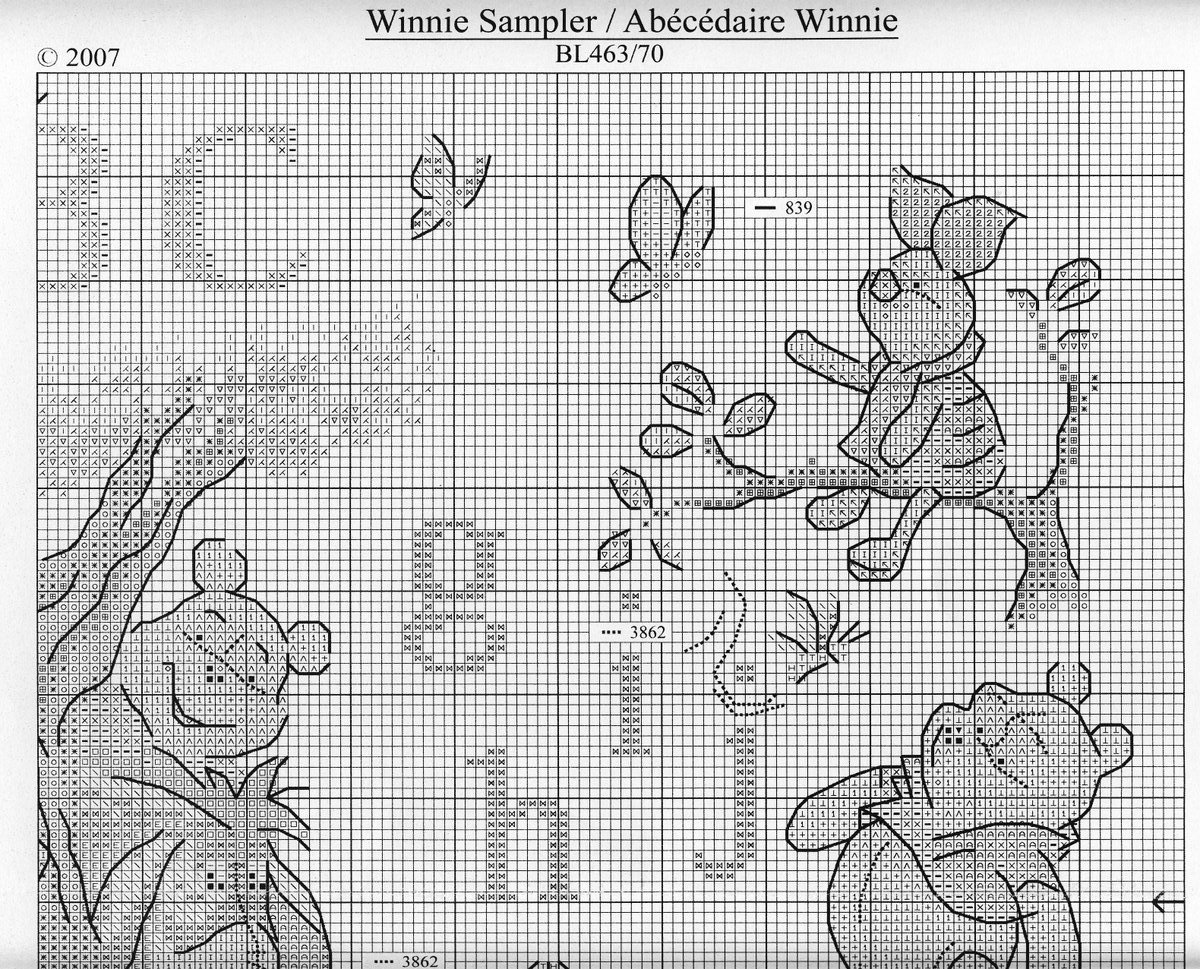 Schema punto croce Winnie the pooh alfabeto2