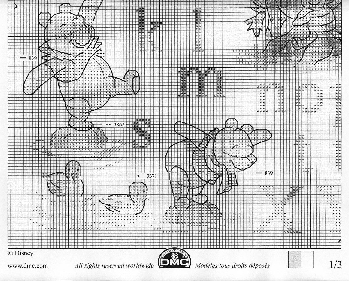 Schema punto croce Winnie the pooh alfabeto3