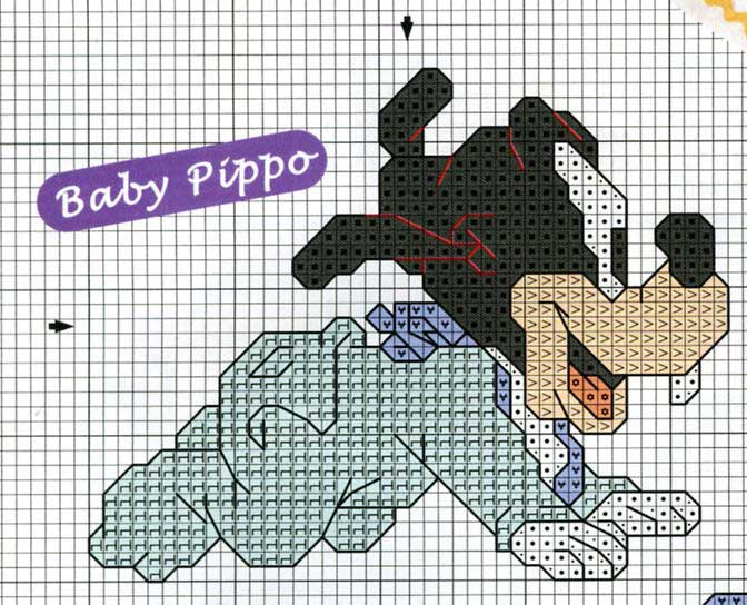 Schema punto croce Baby pippo gattoni