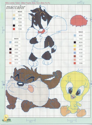 Schema punto croce Baby looney Tunes2