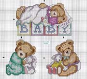 Schema punto croce Baby orsetti
