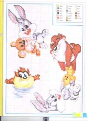 Schema punto croce Baby looney Tunes5