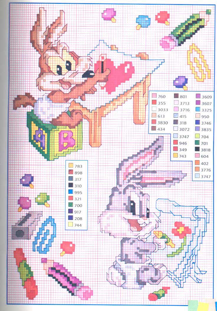 Schema punto croce Baby bunny