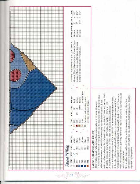 Schema punto croce Biancaneve nel cuore2