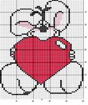 Schema punto croce Diddl con cuore