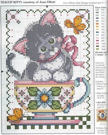 Schema punto croce Gatos