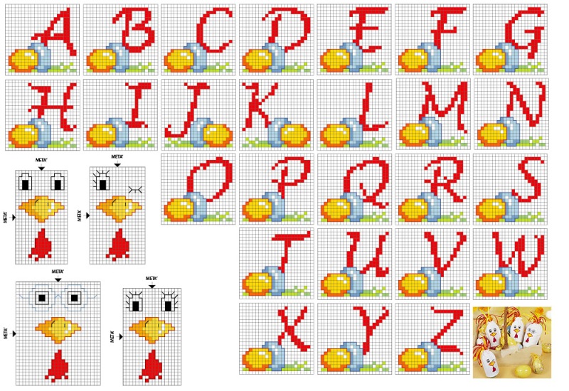 Schema punto croce Pasqua 08