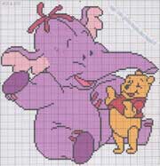 Schema punto croce Winnie The  Pooh ed elefantino