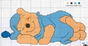 Schema punto croce Pooh-pigiama-blu