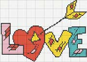 Schema punto croce Scritta-love