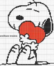 Schema punto croce Snoopy-con-cuore