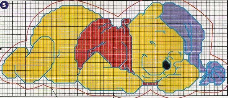 Schema punto croce Winnie dorme