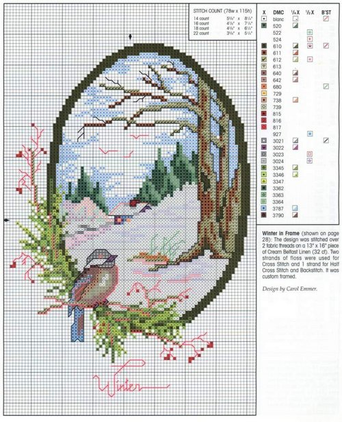 Schema punto croce Zima