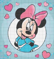 Schema punto croce Minnie baby Disney