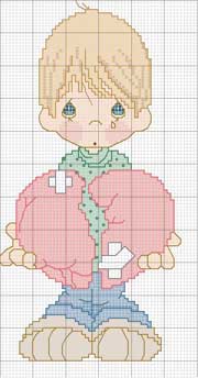 Schema punto croce cuore spezzato