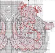 Schema punto croce gemelle in mani2