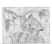 Schema punto croce micio aggrappato ramo