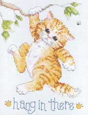 Schema punto croce micio ramo colori