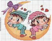 Schema punto croce nanna sulla luna